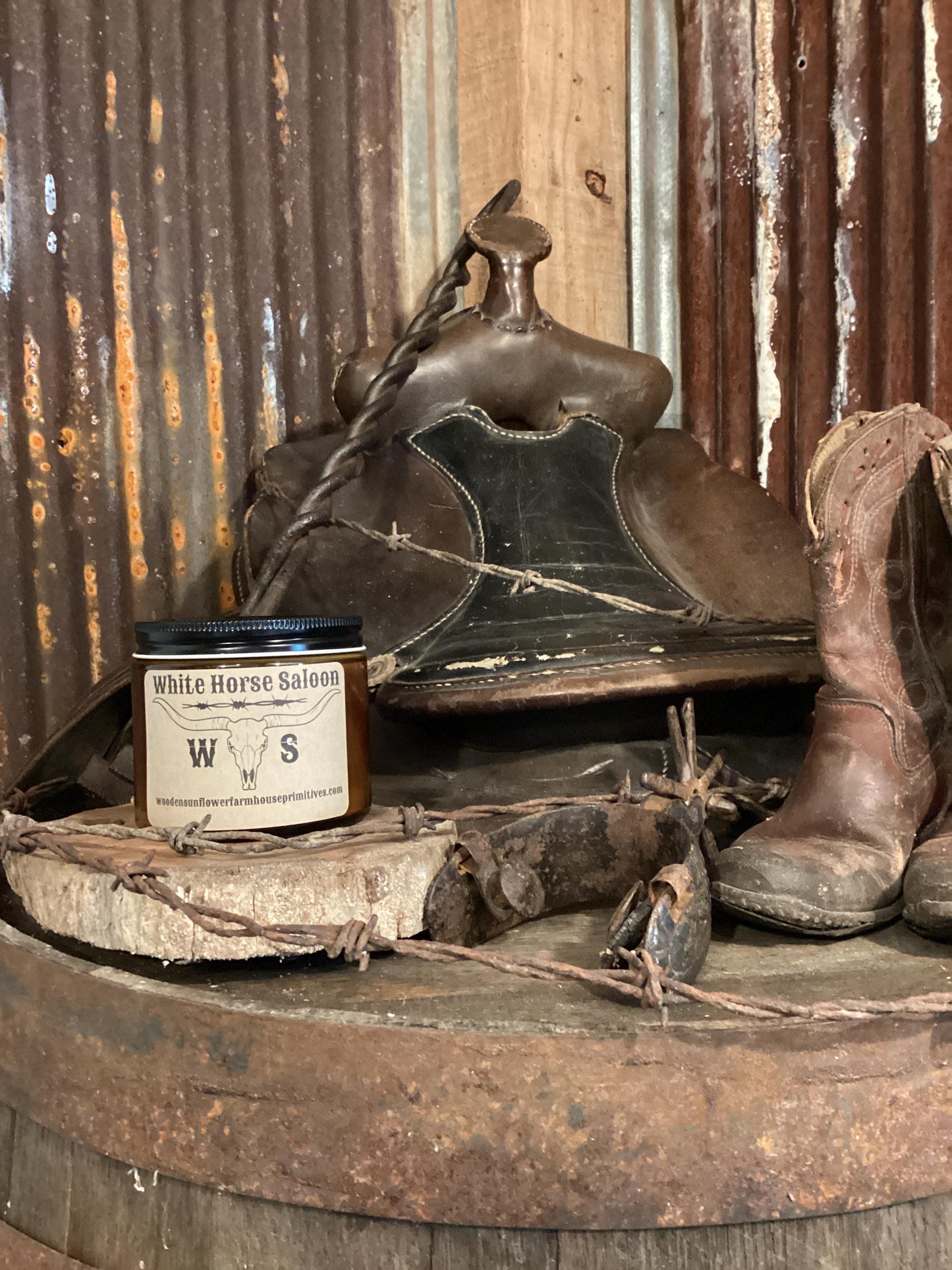 White Horse Saloon/Whiskey/Soy Candle/Western Home Decor/Cowboy Candle/Western Candle/