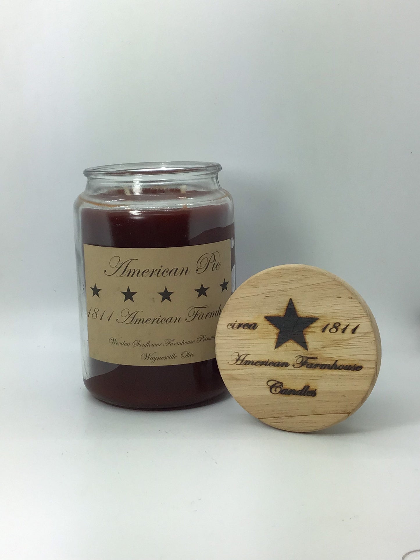 American Pie /Highly Scented Candle/26 oz Apothecary Jar/Paraffin Wax/Farmhouse Candle/Hand Poured Candle/Peach Fragrance