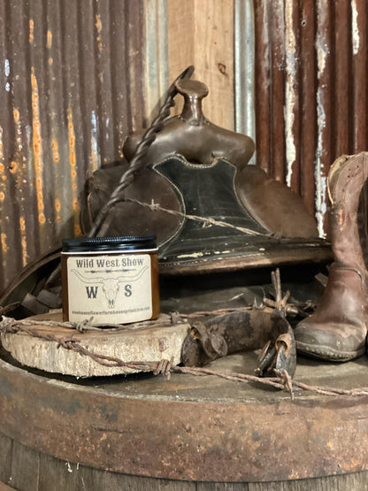 Wild West Show/cedar/leather/woody/Soy Candle/Western Home Decor/Cowboy Candle/Western Candle/