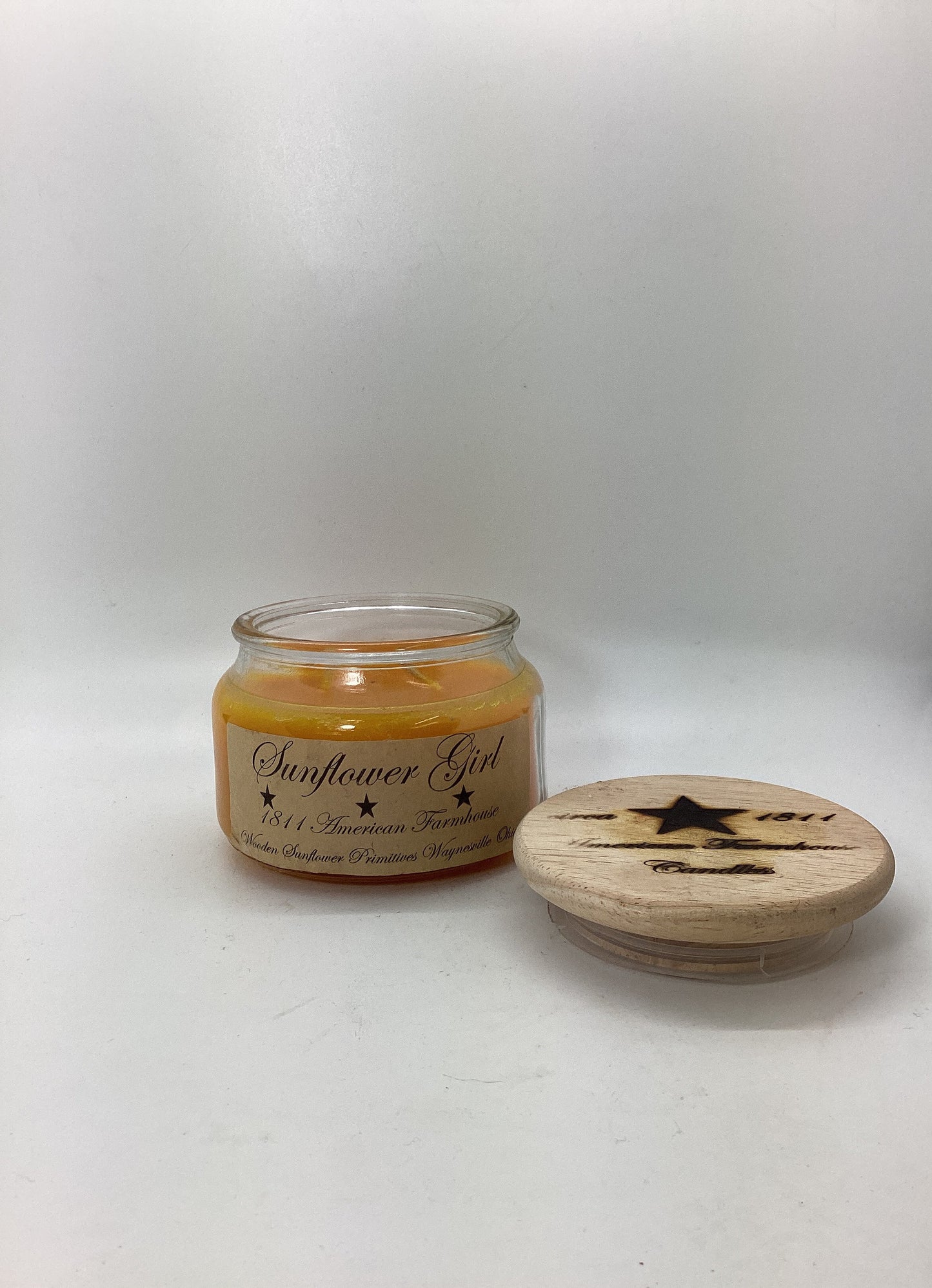 Sunflower Girl/Highly Scented Candle/10 oz Apothecary Jar/Paraffin Wax/Farmhouse Candle/Hand Poured Candle/Sweet Orange and Sriracha