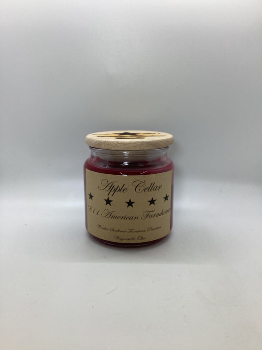 Apple Cellar Highly Scented Candle/Apothecary Jar 18oz/Paraffin Wax/Farmhouse Candle/Hand Poured Candle/Country-Primitive Candle