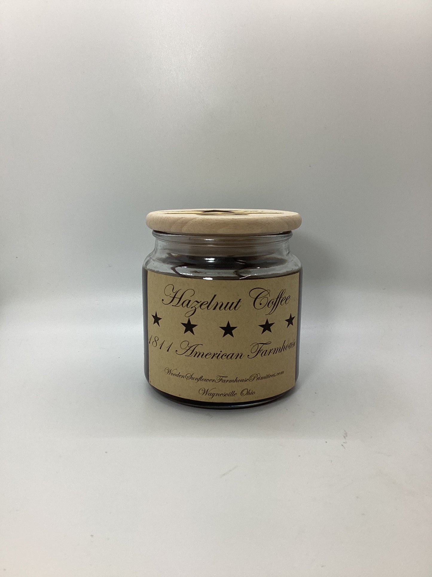 Hazelnut Coffee Highly Scented Candle/Apothecary Jar 18oz/Paraffin Wax/Farmhouse Candle/Hand Poured Candle/Country-Primitive Candle