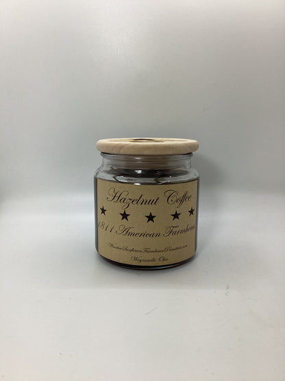 Hazelnut Coffee Highly Scented Candle/Apothecary Jar 18oz/Paraffin Wax/Farmhouse Candle/Hand Poured Candle/Country-Primitive Candle