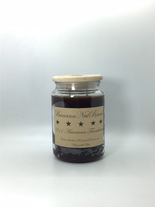 Banana Nut Bread Highly Scented Candle/Apothecary Jar 26oz/Paraffin Wax/Farmhouse Candle/HandPoured Candle/Country Primitive Candle/