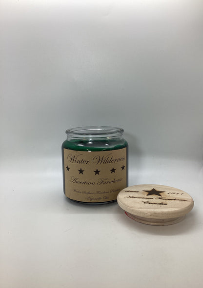 Winter Wilderness Highly Scented Candle/Apothecary Jar 18oz/Paraffin Wax/Farmhouse Candle/Hand Poured Candle/Country-Primitive Candle