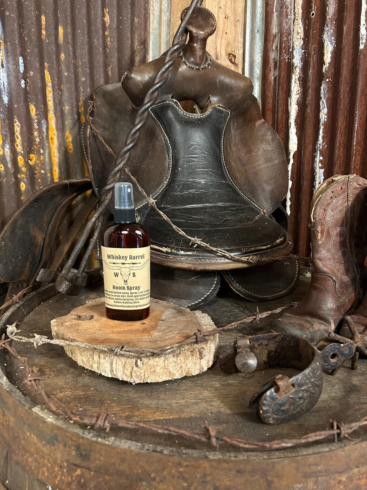 Whiskey Barrel Highly Scented Farmhouse Style Room Spray 4oz