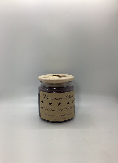 Cinnamon Stick Highly Scented Candle/Apothecary Jar 18oz/Paraffin Wax/Farmhouse Candle/Hand Poured Candle/Country-Primitive Candle