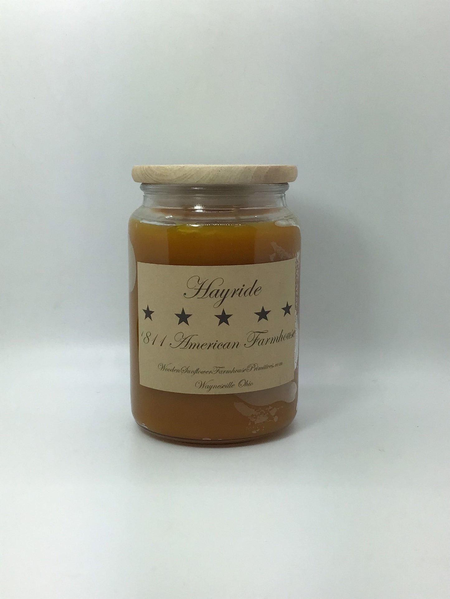 Hayride Highly Scented Candle/Apothecary Jar 26 oz/Paraffin Wax/Farmhouse Candle/Hand Poured Candle/Country-Primitive Candle