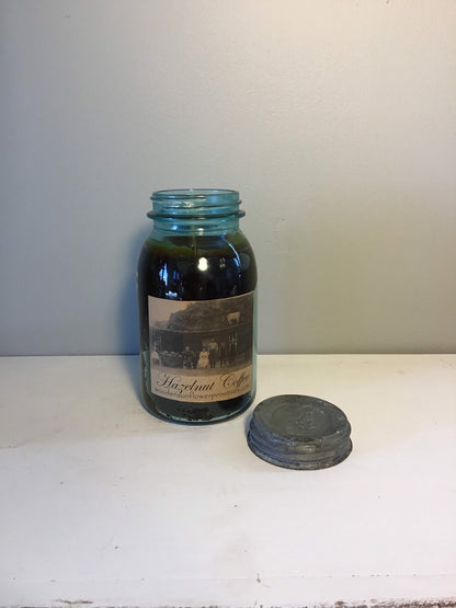 Hazelnut Coffee Highly Scented Candle/32 oz Ball Jar/Paraffin Wax/Farmhouse Candle/Hand Poured Candle/Country-Primitive Candle