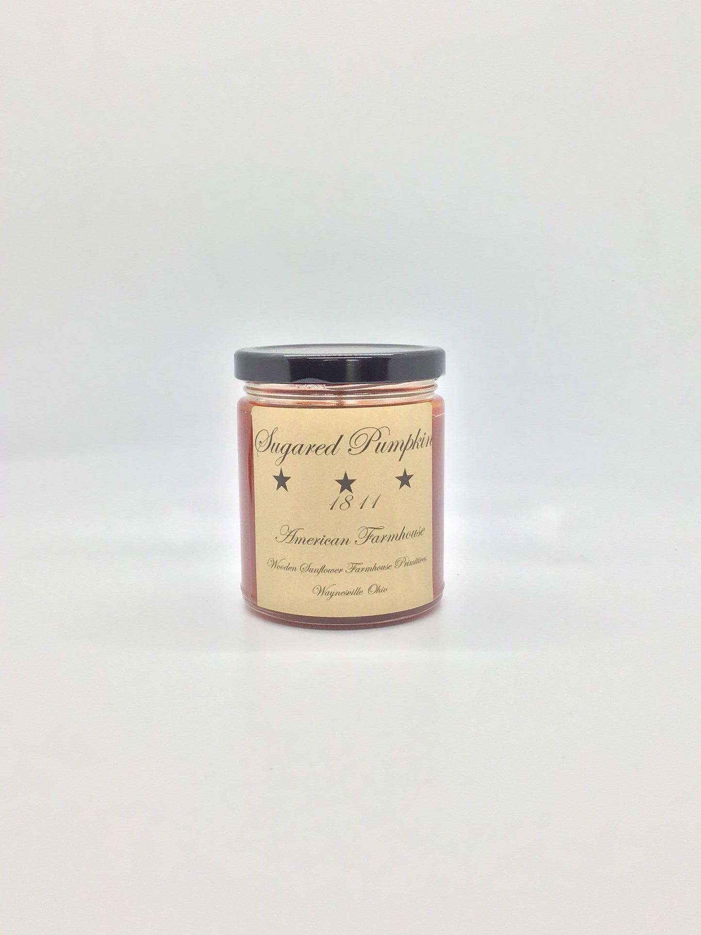 Sugared Pumpkin Highly Scented Candle/ Jelly Jar 9oz/Paraffin Wax/Farmhouse Candle/Hand poured Candle/ Country-Primitive Candle
