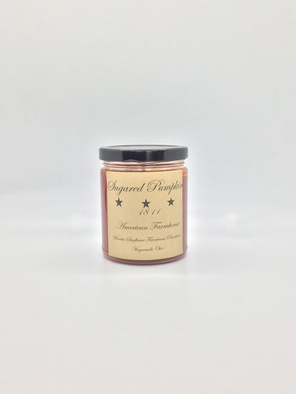 Sugared Pumpkin Highly Scented Candle/ Jelly Jar 9oz/Paraffin Wax/Farmhouse Candle/Hand poured Candle/ Country-Primitive Candle