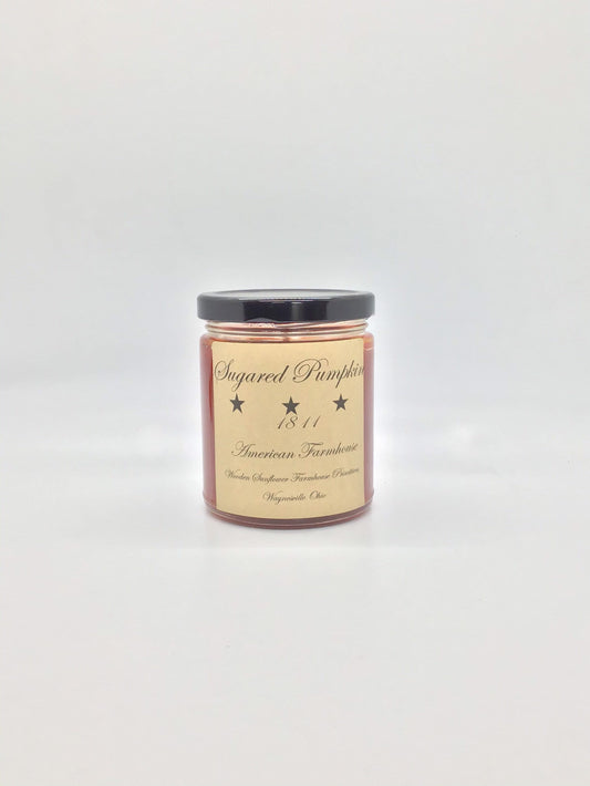 Sugared Pumpkin Highly Scented Candle/ Jelly Jar 9oz/Paraffin Wax/Farmhouse Candle/Hand poured Candle/ Country-Primitive Candle
