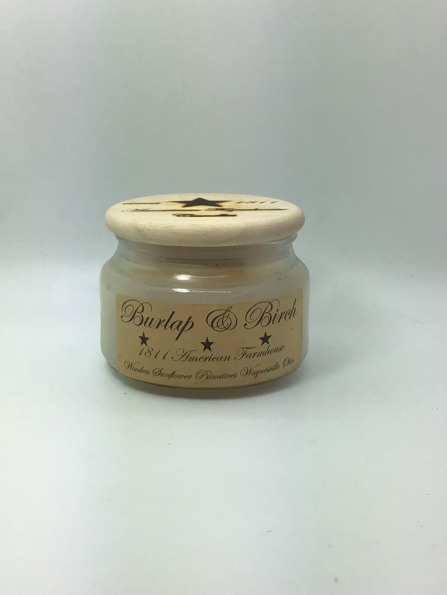 Burlap & Birch Highly Scented Candle/Apothecary Jar 10oz/Paraffin Wax/Farmhouse Candle/HandPoured Candle/Country Primitive Candle/