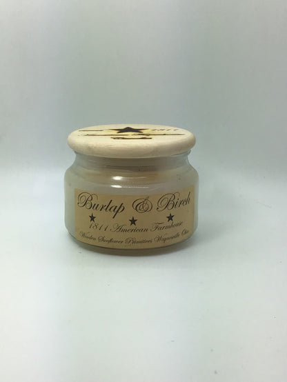 Burlap & Birch Highly Scented Candle/Apothecary Jar 10oz/Paraffin Wax/Farmhouse Candle/HandPoured Candle/Country Primitive Candle/