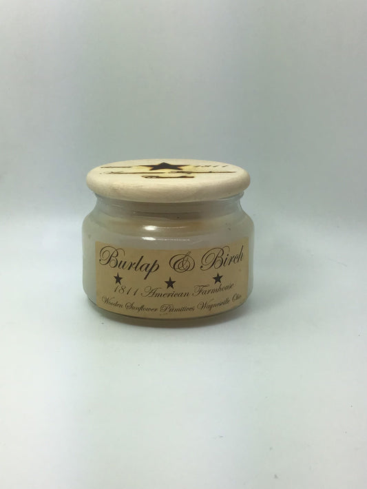 Burlap & Birch Highly Scented Candle/Apothecary Jar 10oz/Paraffin Wax/Farmhouse Candle/HandPoured Candle/Country Primitive Candle/