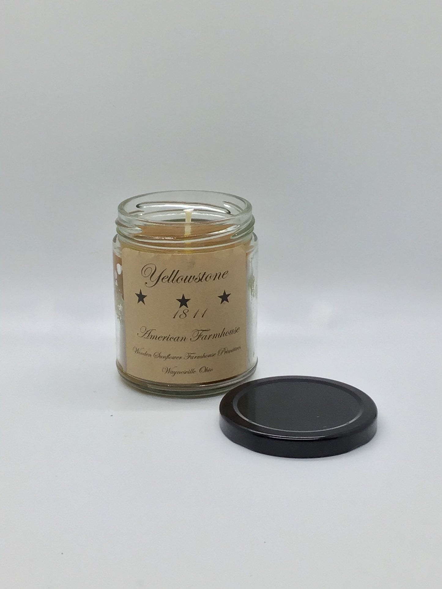 Yellowstone Highly Scented Candle/Apothecary Jar 9oz/Paraffin Wax/Farmhouse Candle/Hand Poured Candle/Country Primitive Candle