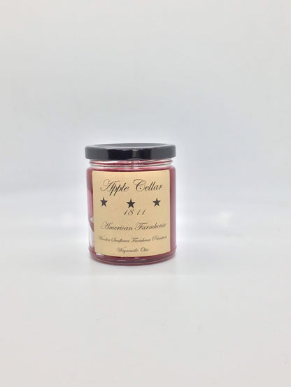 Apple Cellar Pie Highly Scented Candle/Jelly Jar 9oz/Paraffin Wax/Farmhouse Candle/Hand Poured Candle/ Country-Primitive Candle