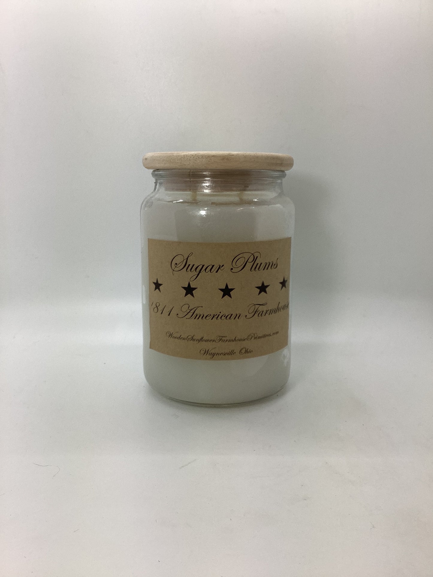 Sugar Plums Highly Scented Candle/Apothecary Jar 26 oz/Paraffin Wax/Farmhouse Candle/Hand Poured Candle/Country-Primitive Candle