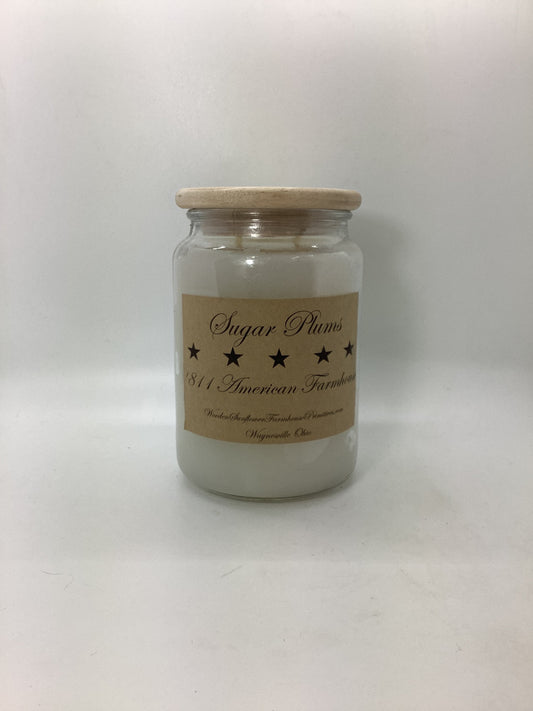Sugar Plums Highly Scented Candle/Apothecary Jar 26 oz/Paraffin Wax/Farmhouse Candle/Hand Poured Candle/Country-Primitive Candle