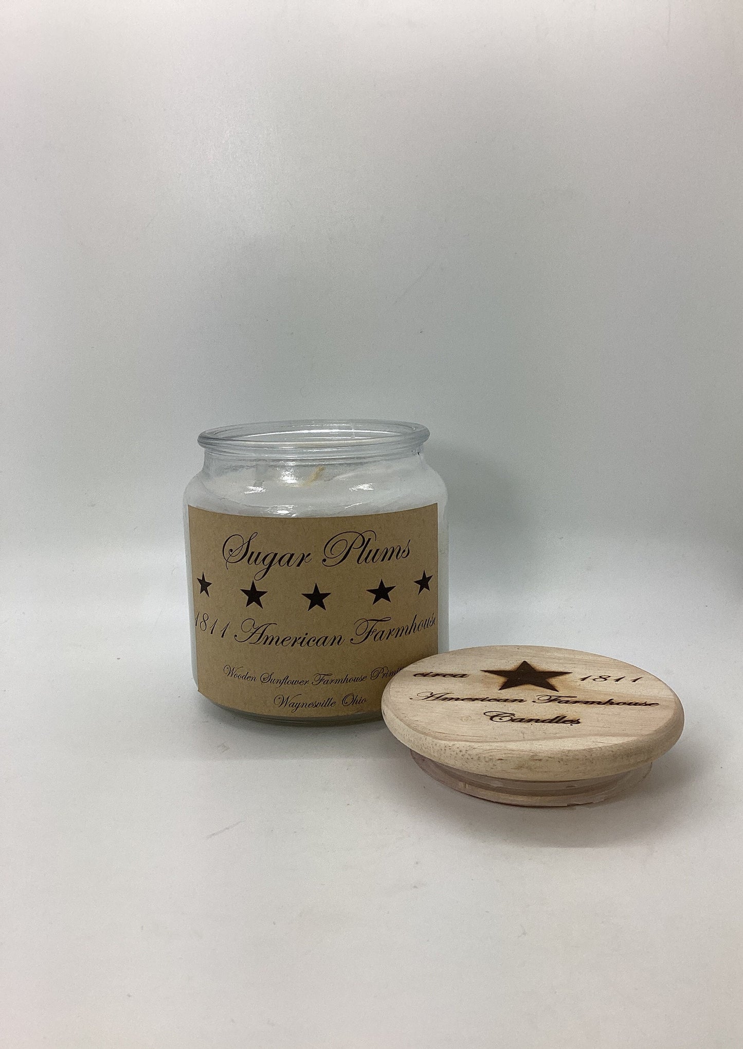 Sugar Plums Highly Scented Candle/Apothecary Jar 18oz/Paraffin Wax/Farmhouse Candle/HandPoured Candle/Country Primitive Candle/