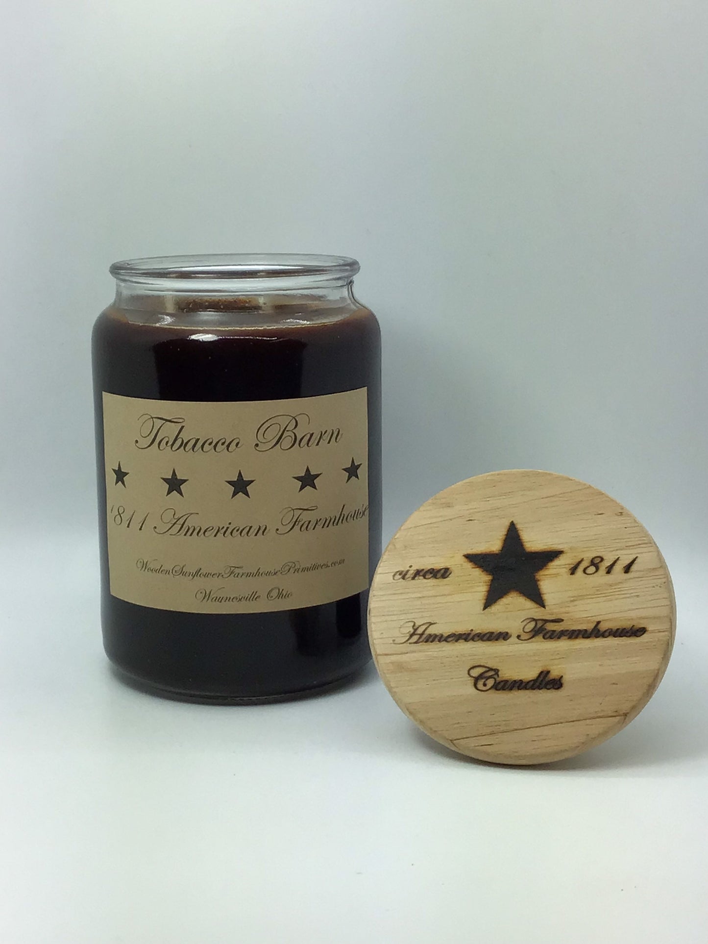 Tobacco Barn Highly Scented Candle/Apothecary Jar 26 oz/Paraffin Wax/Farmhouse Candle/Hand Poured Candle/Country-Primitive Candle