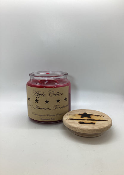 Apple Cellar Highly Scented Candle/Apothecary Jar 18oz/Paraffin Wax/Farmhouse Candle/Hand Poured Candle/Country-Primitive Candle