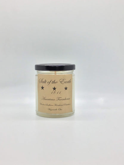 Salt of the Earth Highly Scented Candle/ Jelly Jar 9oz/Paraffin Wax/Farmhouse Candle/Hand poured Candle/ Country-Primitive Candle