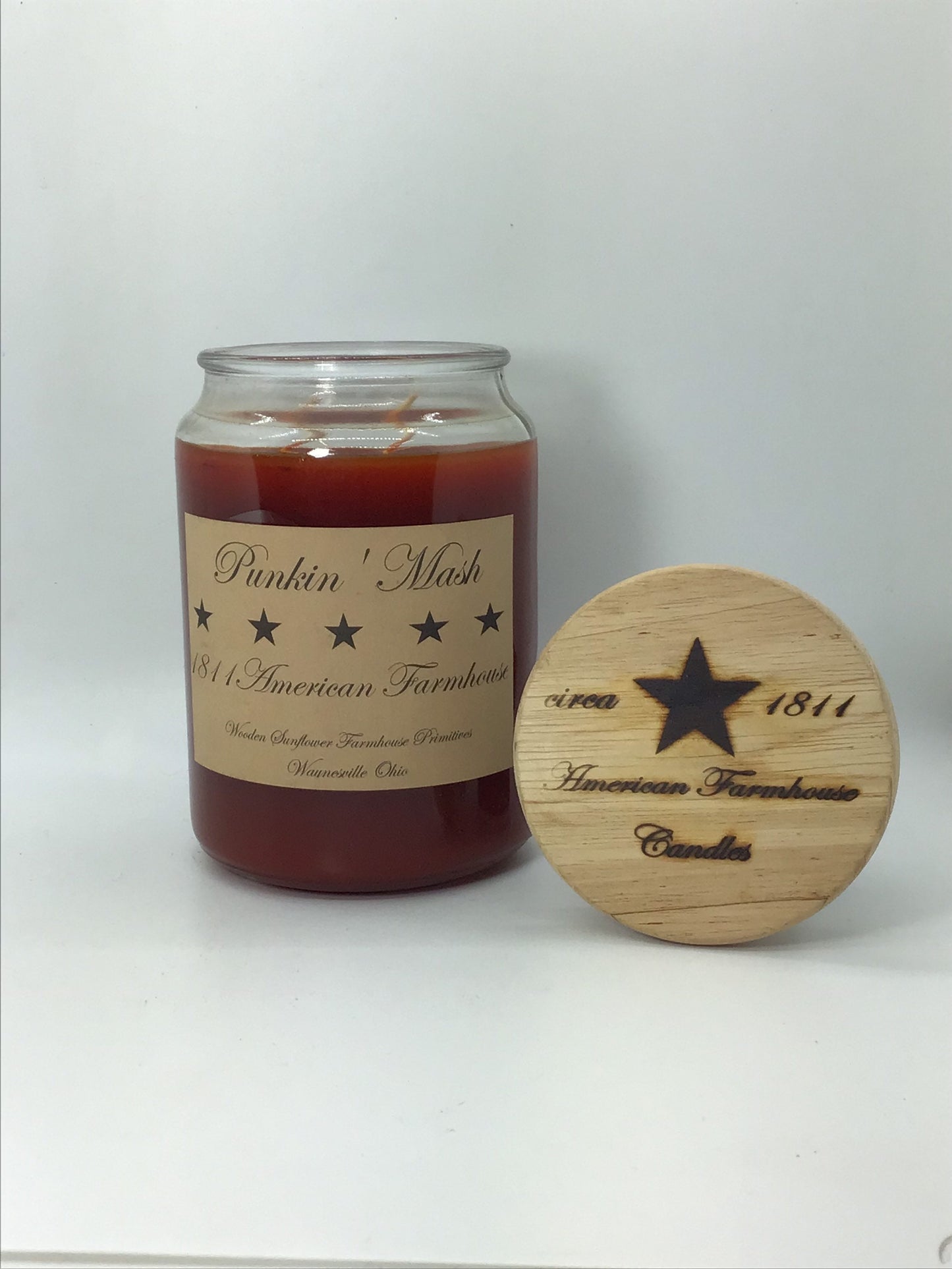 Pumpkin Mash Highly Scented Candle/Apothecary Jar 26 oz/Paraffin Wax/Farmhouse Candle/Hand Poured Candle/Country-Primitive Candle