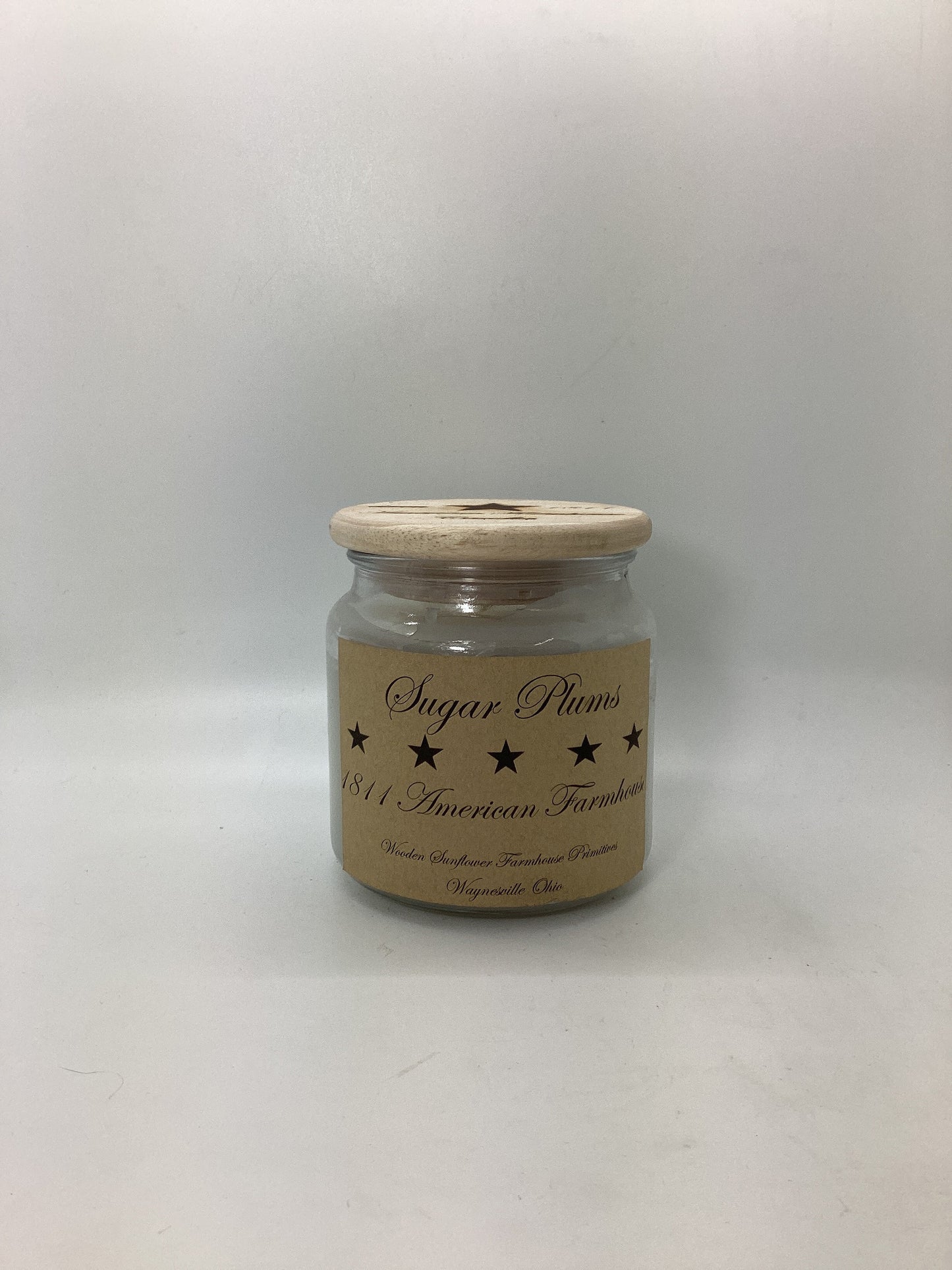 Sugar Plums Highly Scented Candle/Apothecary Jar 18oz/Paraffin Wax/Farmhouse Candle/HandPoured Candle/Country Primitive Candle/
