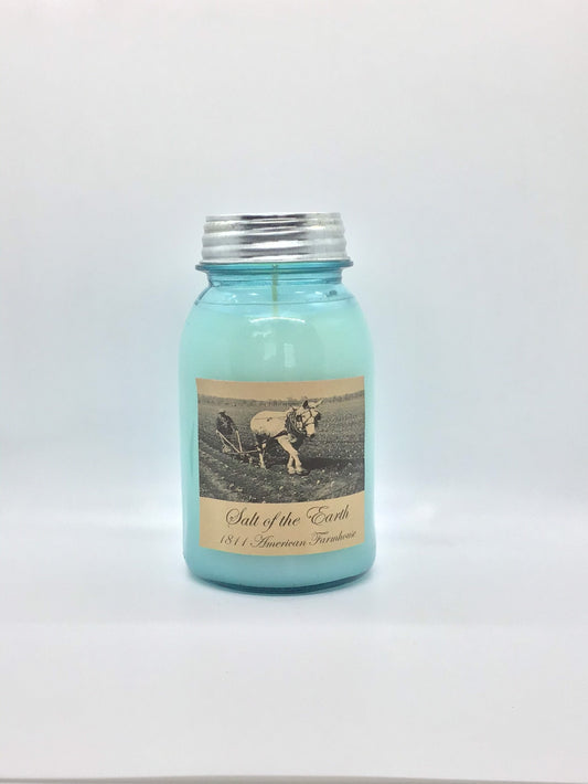 Salt of the Earth Highly Scented Candle/32oz Ball Jar/Paraffin Wax/Farmhouse Candle/Hand Poured Candle/Country-Primitive Candle