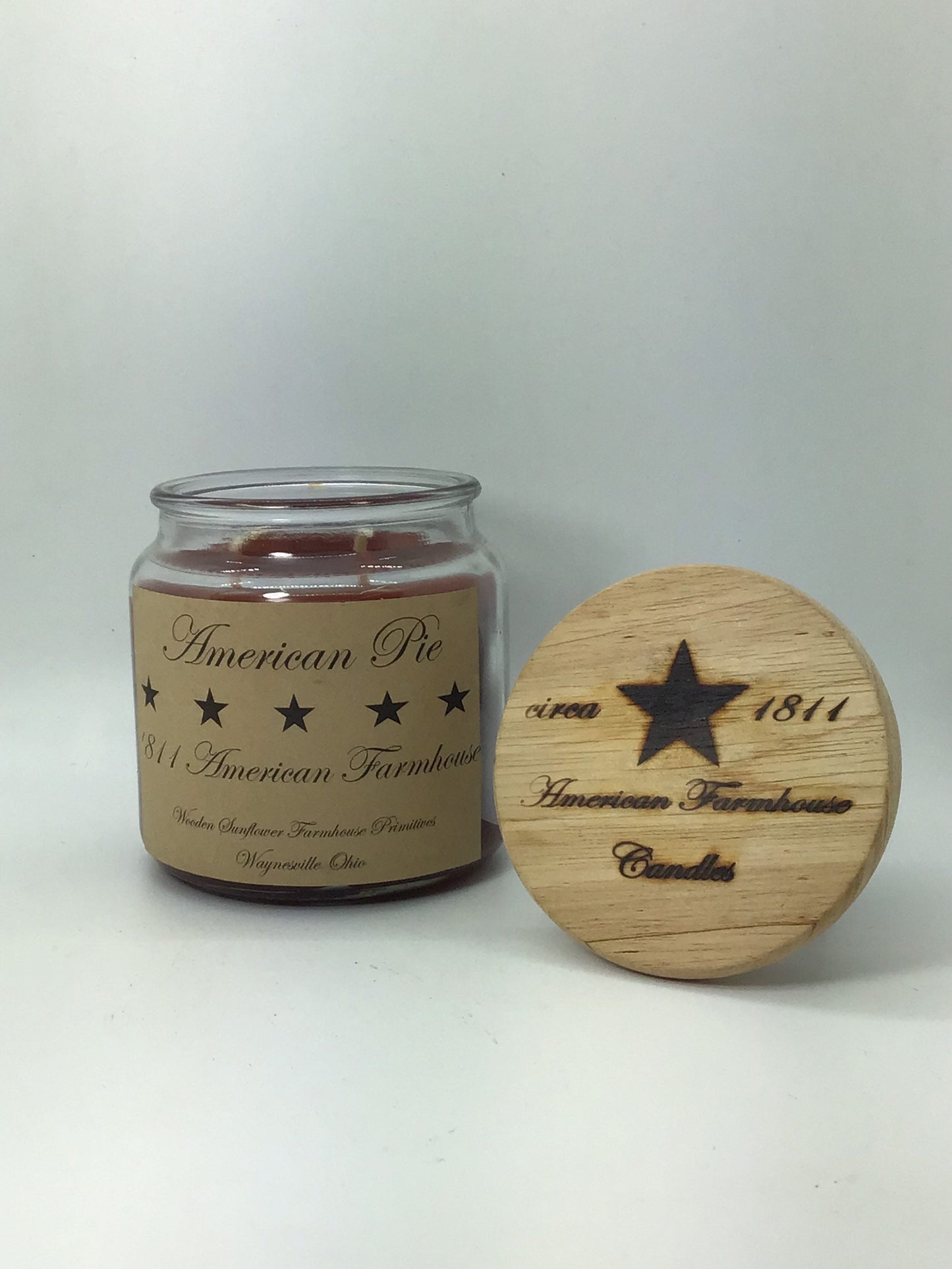 American Pie/Highly Scented Candle/18oz Apothecary Jar/Paraffin Wax/Farmhouse Candle/Hand Poured Candle/Peach Fragrance