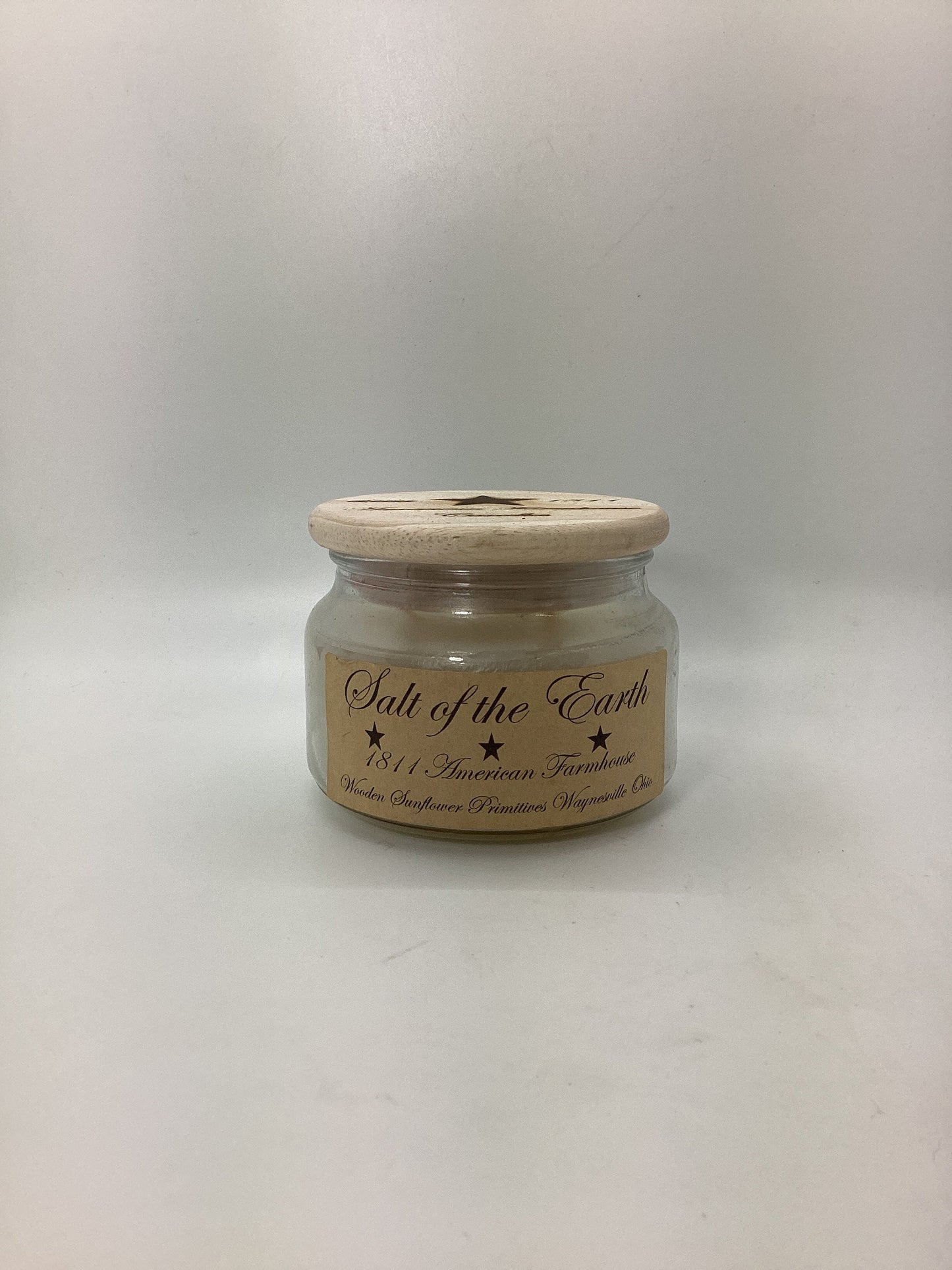 Salt of the Earth Highly Scented Candle/Apothecary Jar 10 oz/Paraffin Wax/Farmhouse Candle/Hand Poured Candle/Country-Primitive Candle