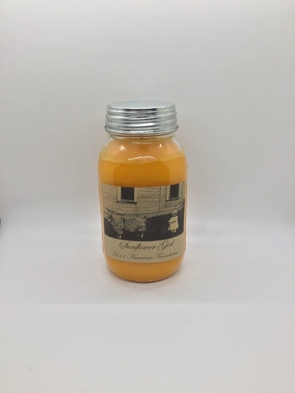 Sunflower Girl/Highly Scented Candle/Ball Jar 32oz/Paraffin Wax/Farmhouse Candle/Hand Poured Candle/Sweet Orange and Sriracha