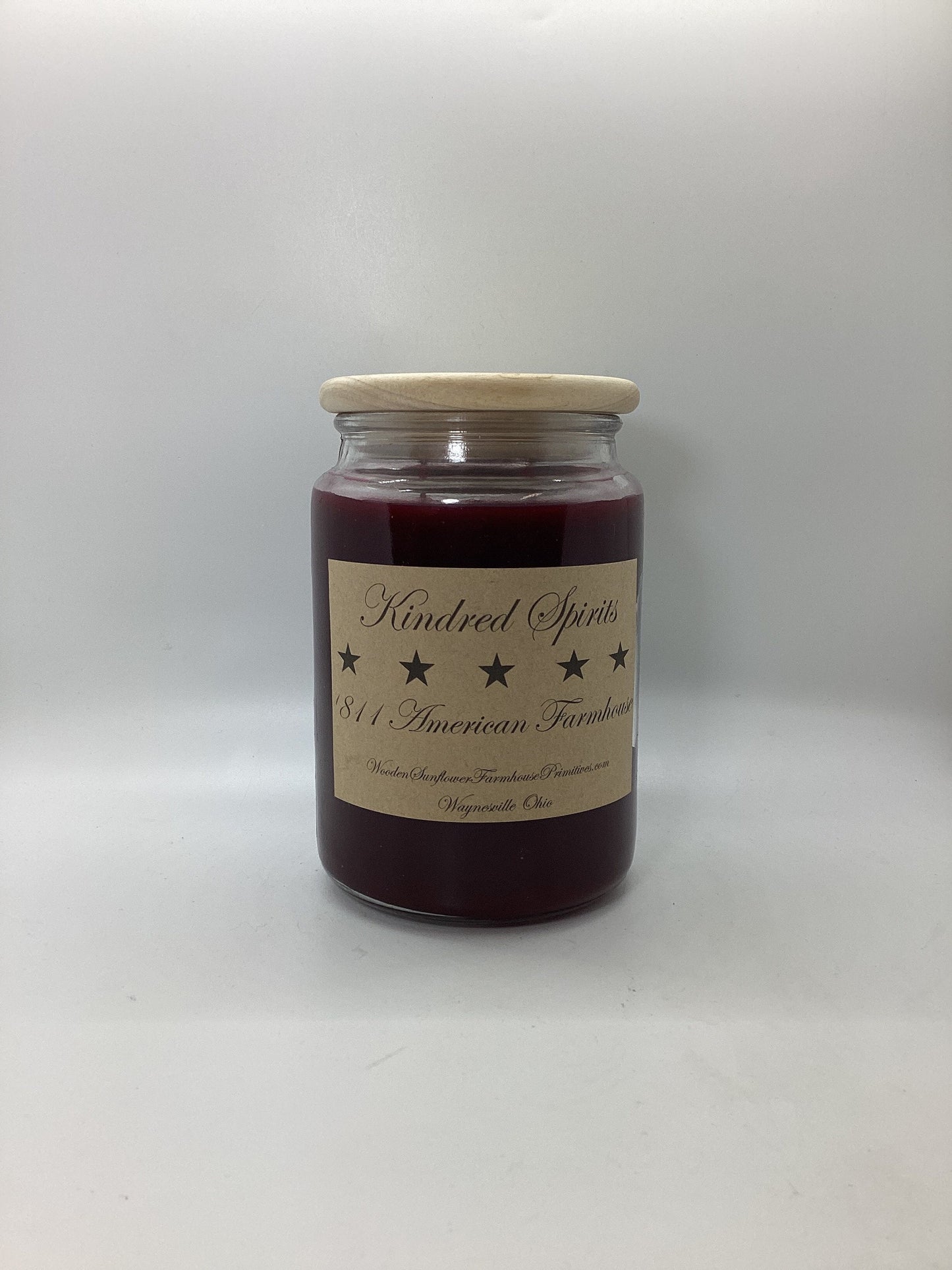 Kindred Spirits Highly Scented Candle/Apothecary Jar 26 oz/Paraffin Wax/‘Farmhouse Candle/Hand Poured Candle/Country-Primitive Candle