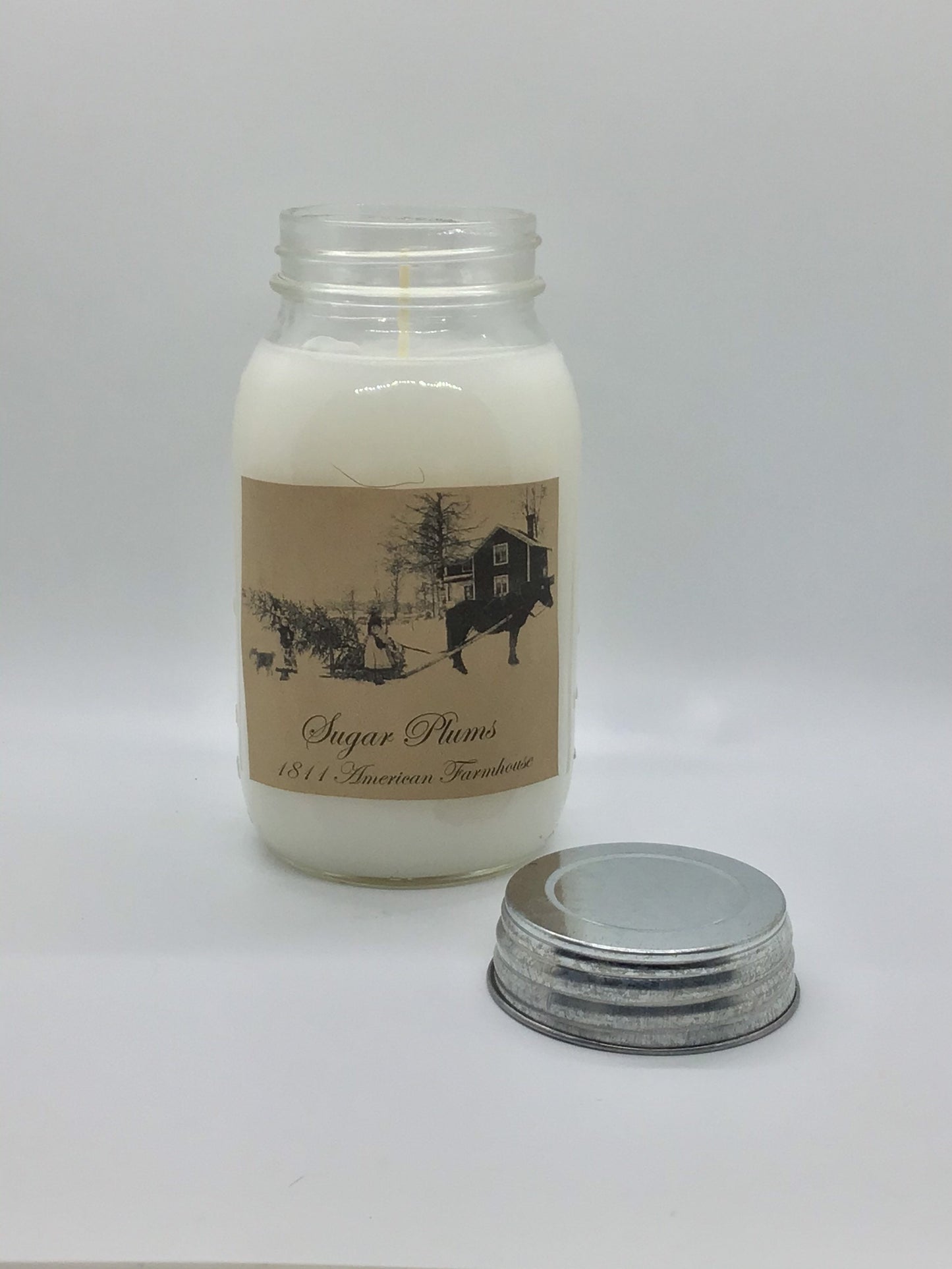 Sugar Plums Highly Scented Candle/32 oz Ball Jar/Paraffin Wax/Farmhouse Candle/Hand Poured Candle/Country-Primitive Candle