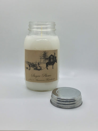 Sugar Plums Highly Scented Candle/32 oz Ball Jar/Paraffin Wax/Farmhouse Candle/Hand Poured Candle/Country-Primitive Candle