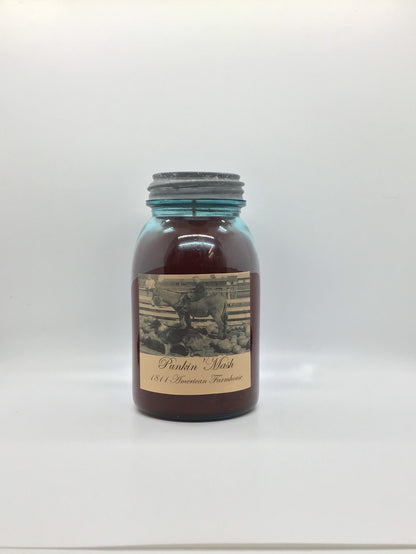 Punkin Mash Highly Scented Candle/32 oz Ball Jar/Paraffin Wax/Farmhouse Candle/Hand Poured Candle/Country-Primitive Candle
