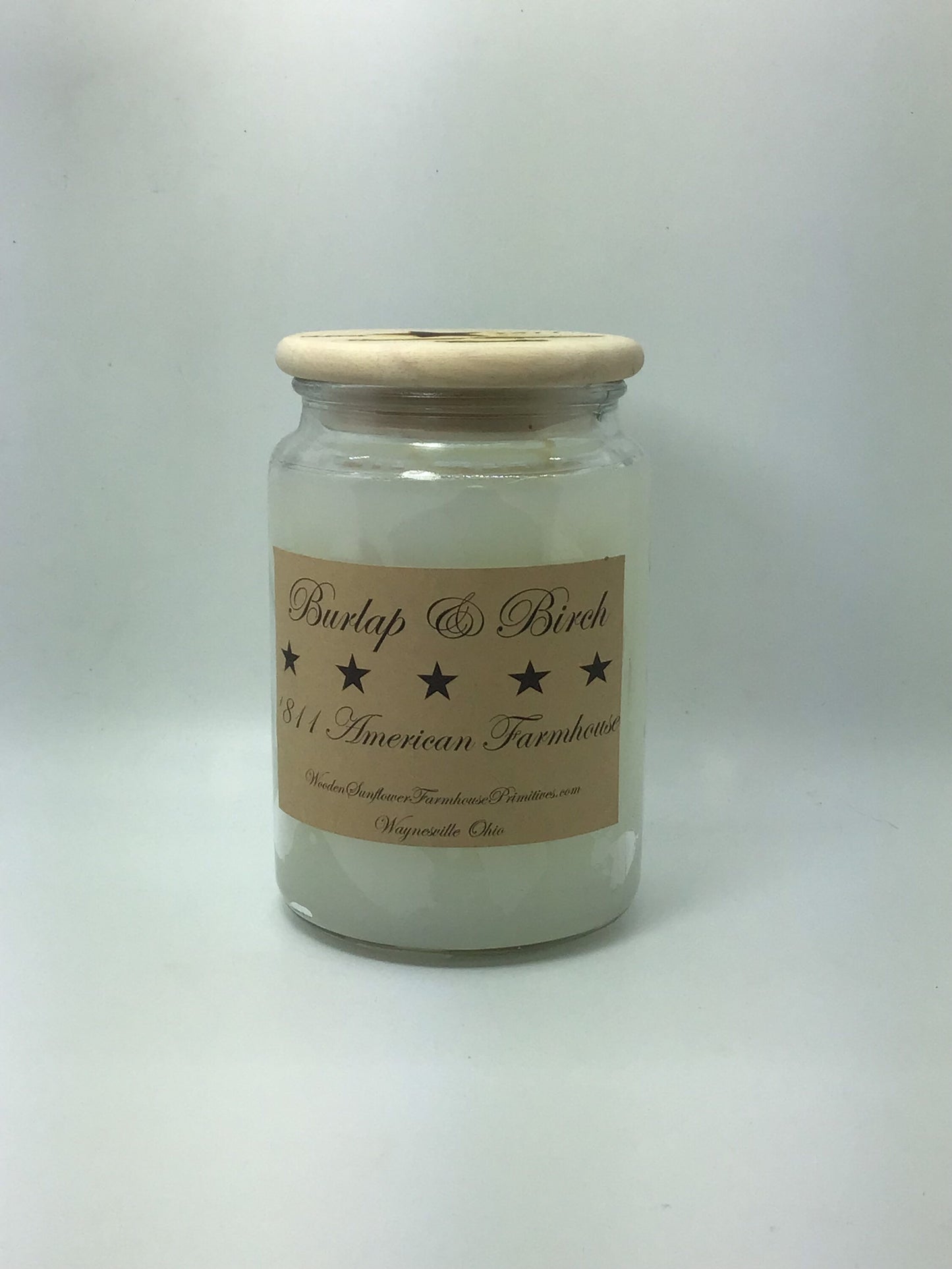 Burlap & Birch Highly Scented Candle/Apothecary Jar 26 oz/Paraffin Wax/Farmhouse Candle/Hand Poured Candle/Country-Primitive Candle