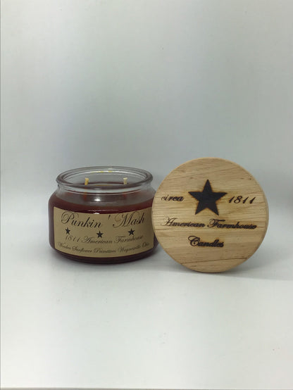 Punkin Mash Highly Scented Candle/Apothecary Jar 10 oz/Paraffin Wax/Farmhouse Candle/Hand Poured Candle/Country-Primitive Candle