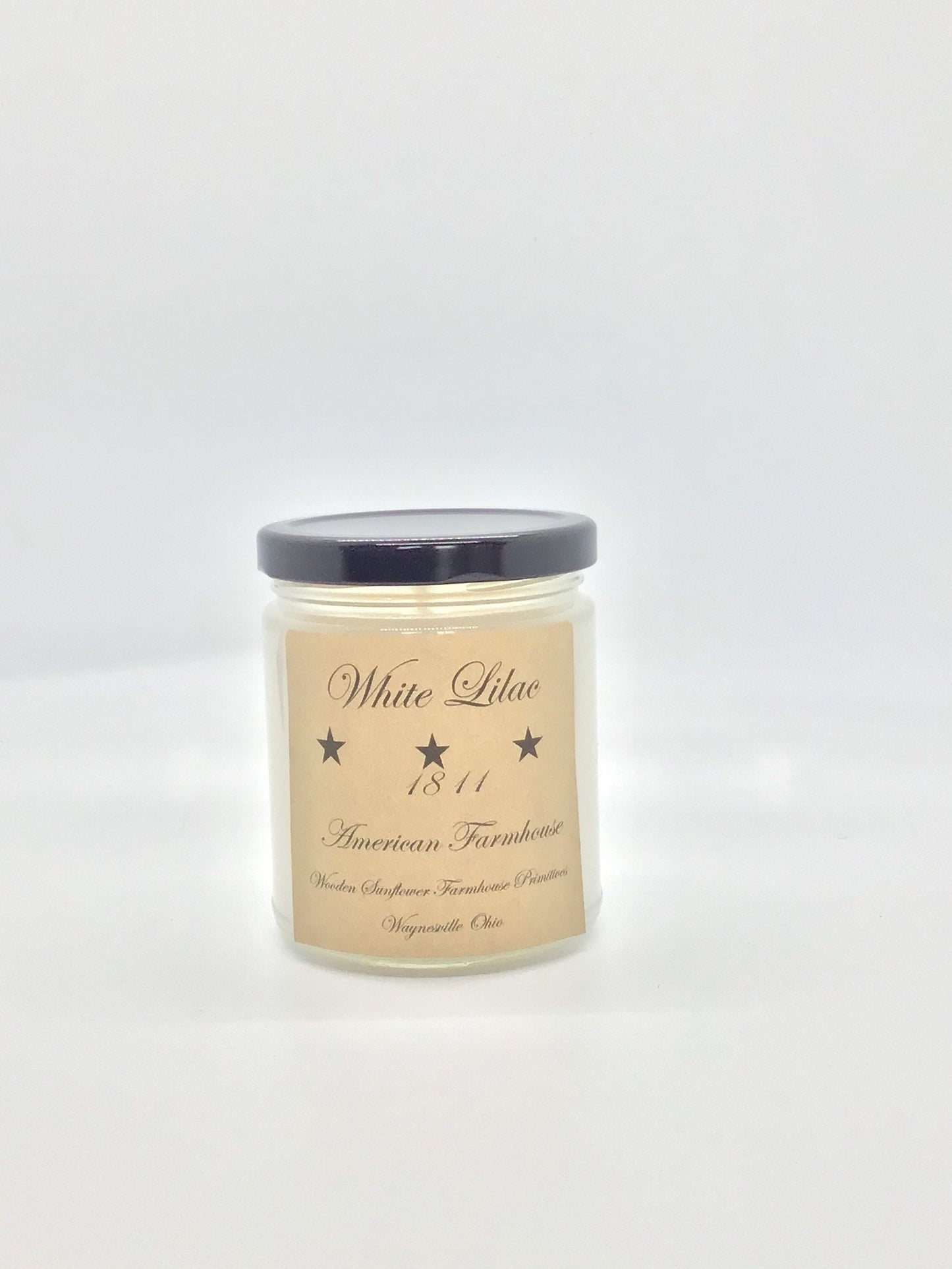 White Lilac Highly Scented Candle/ Jelly Jar 9oz/Paraffin Wax/Farmhouse Candle/Hand poured Candle/ Country-Primitive Candle