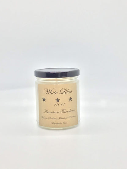 White Lilac Highly Scented Candle/ Jelly Jar 9oz/Paraffin Wax/Farmhouse Candle/Hand poured Candle/ Country-Primitive Candle