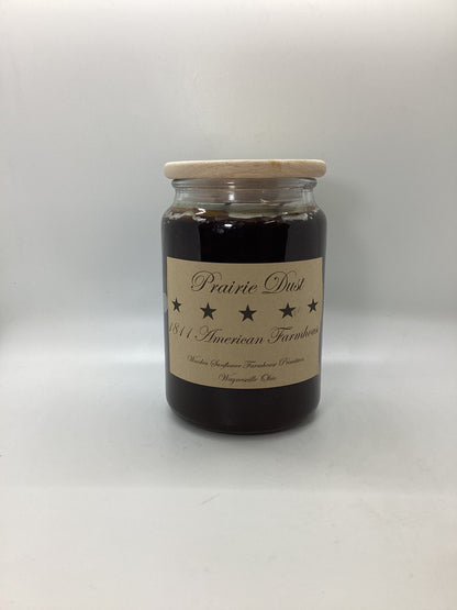 Prairie Dust Highly Scented Candle /Apothecary Jar  26oz /Paraffin Wax/Farmhouse Candle/Hand Poured Candle/Country-Primitive Candle