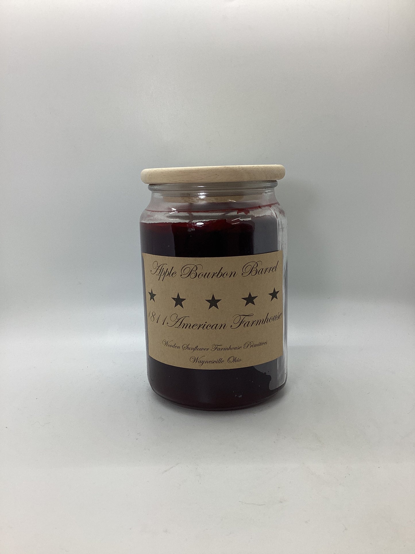 Apple Bourbon Barrel Highly Scented Candle /Apothecary Jar 26oz/Paraffin Wax/Farmhouse Candle/Hand-Poured Candle/Country-Primitive Candle