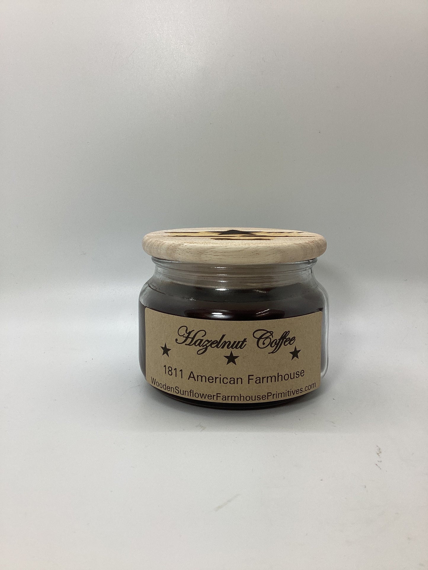 Hazelnut Coffee Highly Scented Candle/Apothecary Jar 10 oz/Paraffin Wax/Farmhouse Candle/Hand Poured Candle/Country Primitive Candle