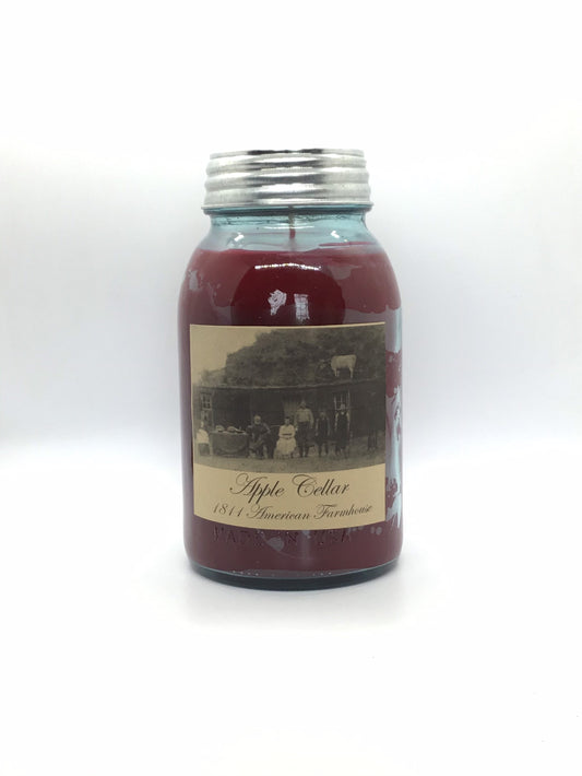 Apple Cellar Highly Scented Candle/Ball Jar 32 oz/Paraffin Wax/Farmhouse Candle/Hand Poured Candle/Country Primitive Candle