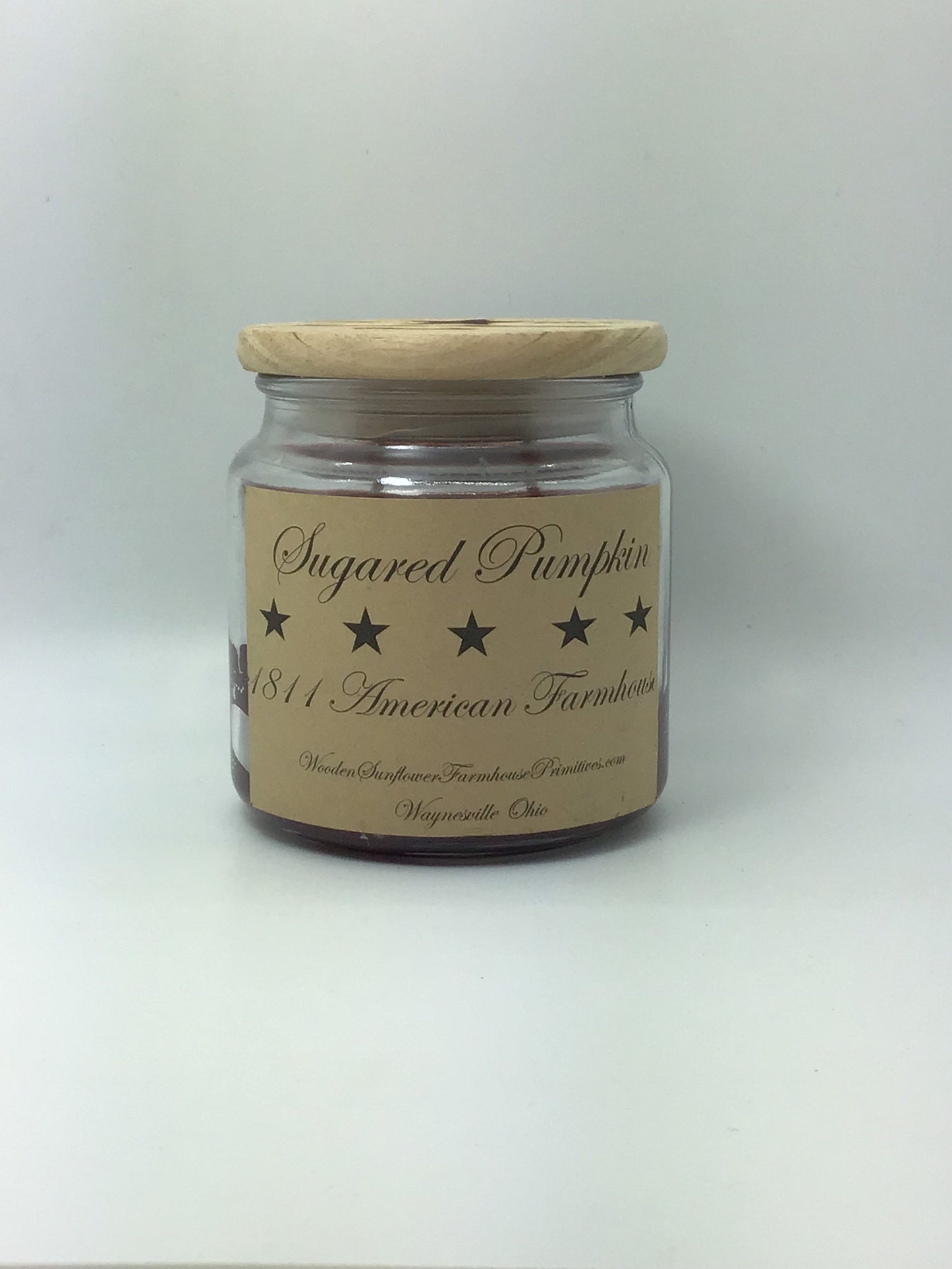 Sugared Pumpkin Highly Scented Candle/Apothecary Jar 18oz/Paraffin Wax/Farmhouse Candle/HandPoured Candle/Country Primitive Candle/