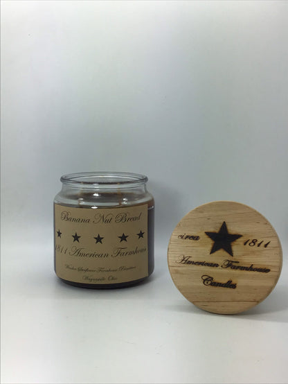 Banana Nut Bread Highly Scented Candle/Apothecary Jar 10 oz/Paraffin Wax/Farmhouse Candle/Hand Poured Candle/Country-Primitive Candle