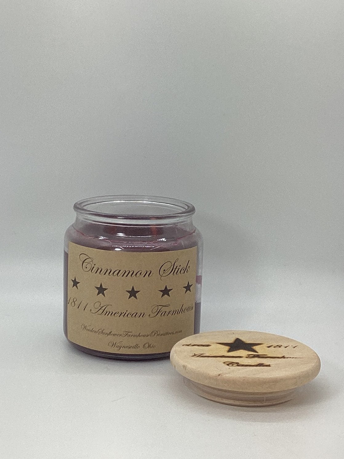 Cinnamon Stick Highly Scented Candle/Apothecary Jar 18oz/Paraffin Wax/Farmhouse Candle/Hand Poured Candle/Country-Primitive Candle