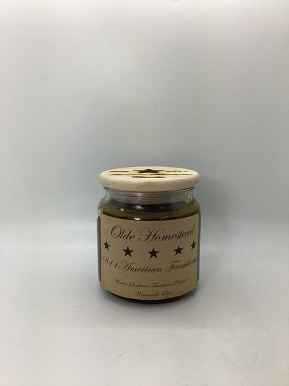 Olde Homestead Highly Fragrant Candle/Apothecary Jar 18oz/Paraffin Wax/Hand Poured Candle/Farmhouse Candle/Country-Primitive Candle