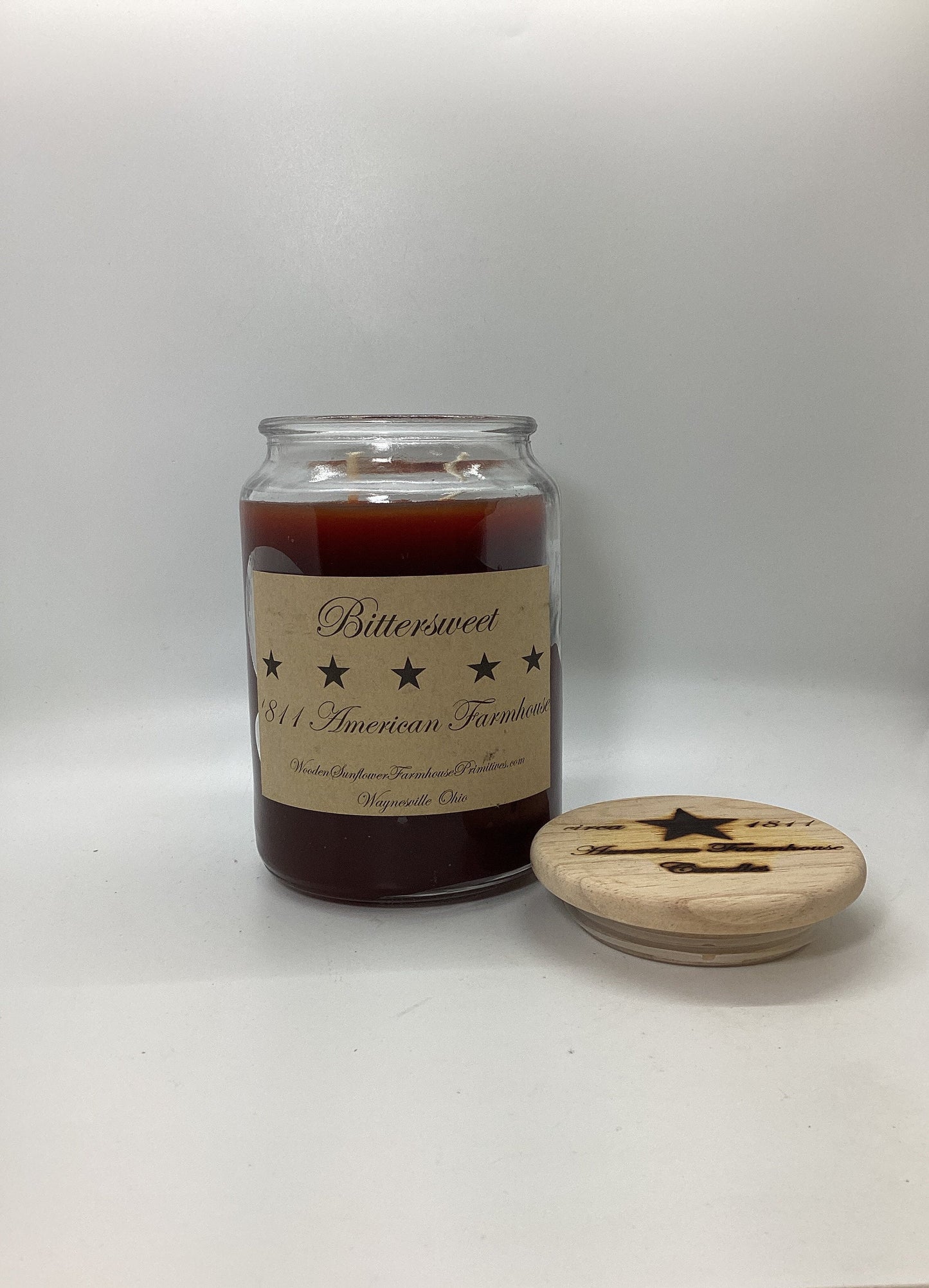 Bittersweet Highly Scented Candle/Apothecary Jar 26 oz/Paraffin Wax/Farmhouse Candle/Hand Poured Candle/Country-Primitive Candle